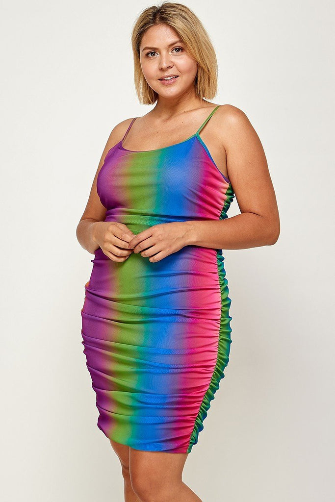 Rainbow Ombre Print Cami Dress ...